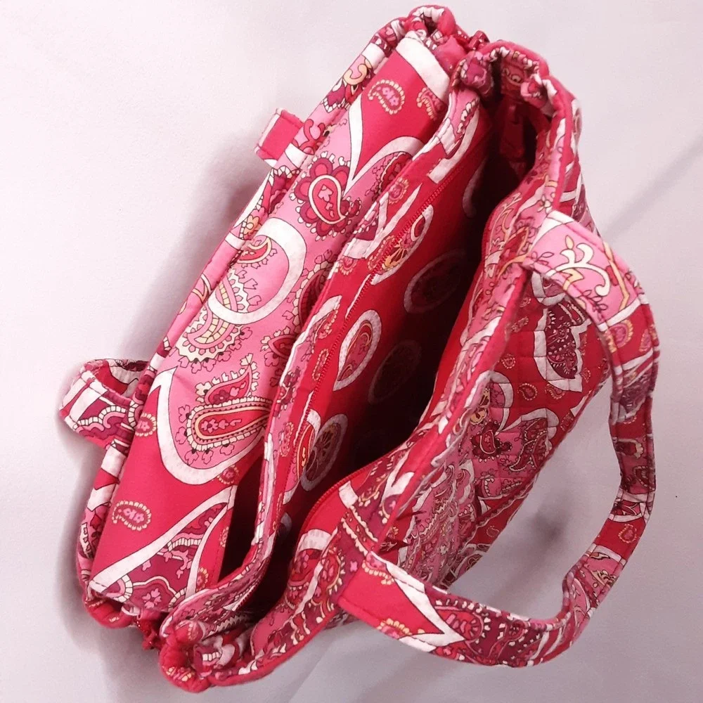 💎Vera Bradley Rosy Posies Laptop Tote Bag Pink Paisley